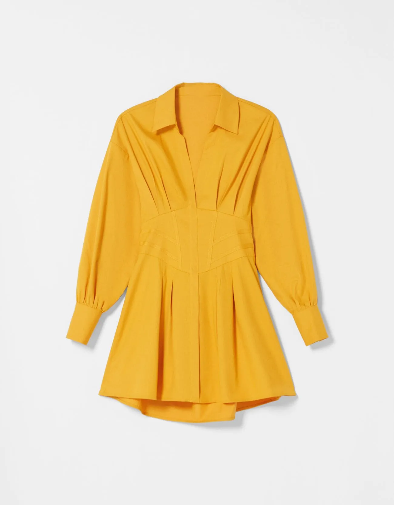 Minihemdkleid aus Popelin mit Corsage-Detail